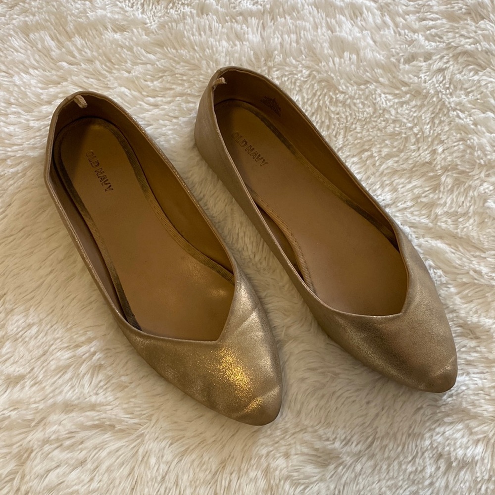 ON Gold Metallic Flats